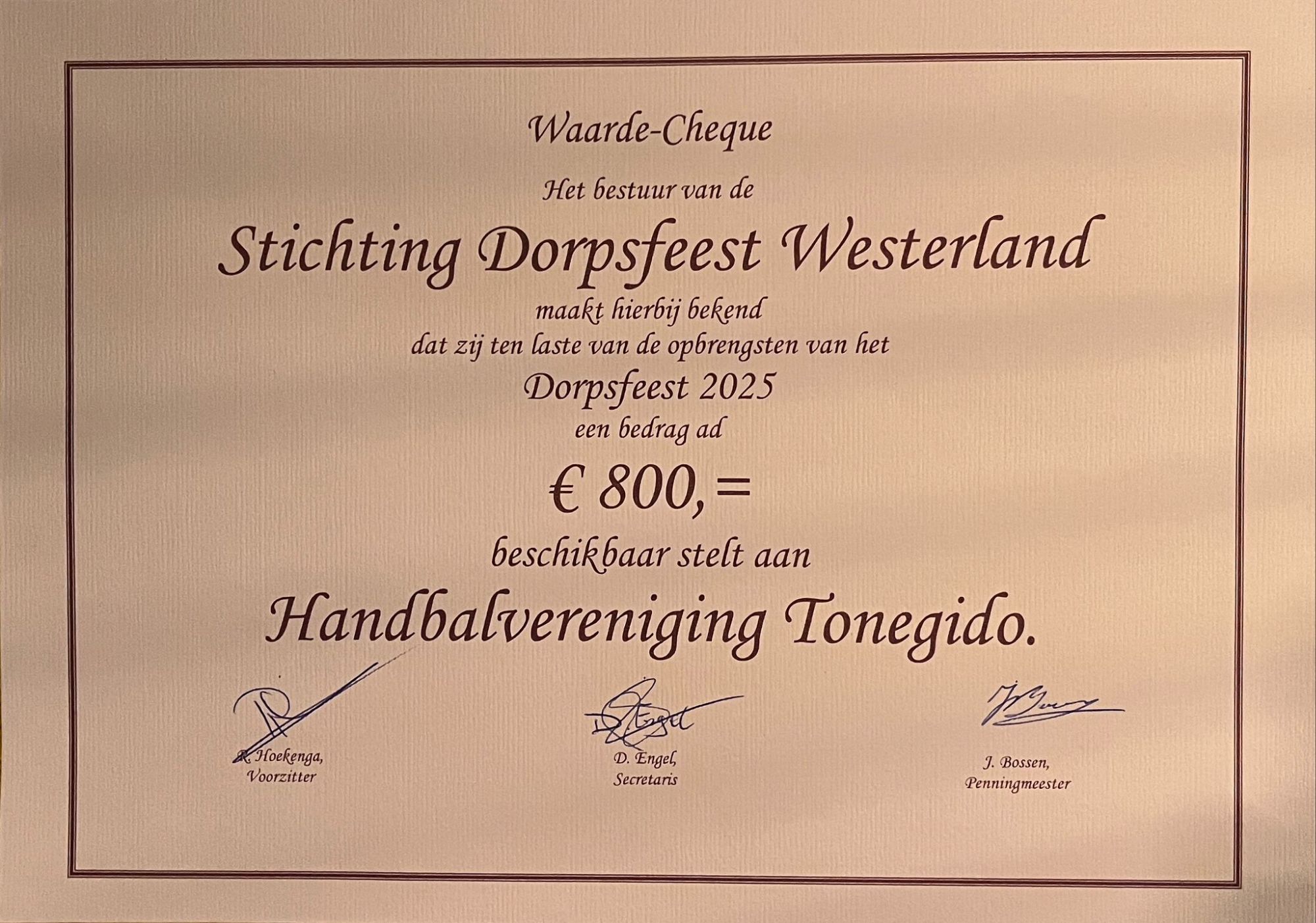 Inzet vrijwilligers dorpsfeest Westerland